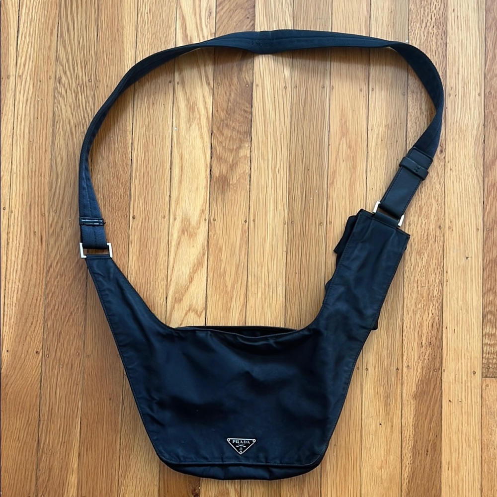 Vintage Unisex Prada Black Bag - with phone holder.